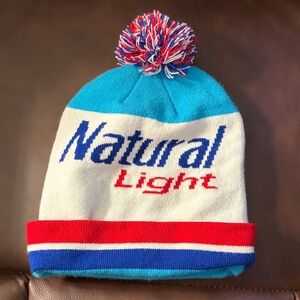 Natural Light Beanie with Pom Pom